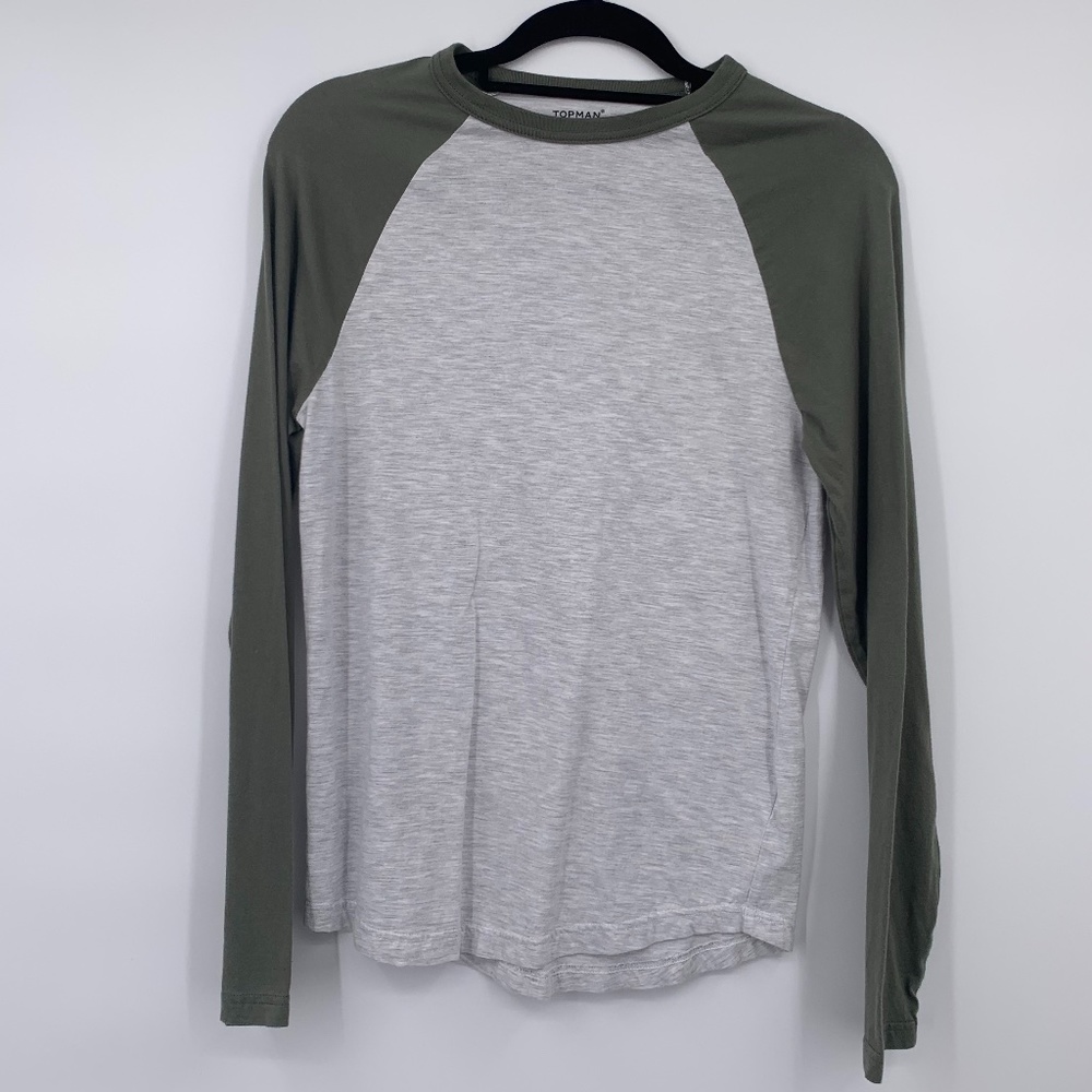 Topman Slim Fit Raglan Long Sleeve Tee, Sz XXS
